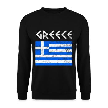 Grèce drapeau grec - Sweat-shirt Unisexe - noir - Devant - Alina (178cm) & Michal (187cm)