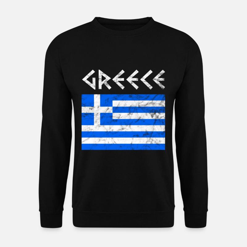 Griechenland griechisch Flagge Land - Unisex Pullover - Schwarz