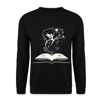 Magic of Words - Book Fairy - Unisex Sweatshirt - black - Front - Alina (178cm) & Michal (187cm)