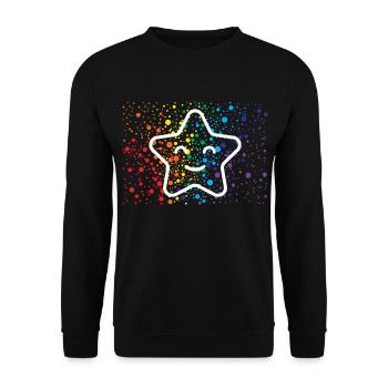 Étoile qui rit et éclaboussures de couleur - Sweat-shirt Unisexe - noir - Devant - Alina (178cm) & Michal (187cm)