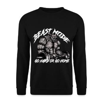 Gym Bull - Beast Mode - Sweat-shirt Unisexe - noir - Devant - Alina (178cm) & Michal (187cm)