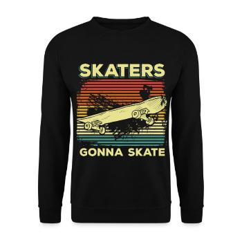 Skater Skatebaord - Unisex Sweatshirt - black - Front - Alina (178cm) & Michal (187cm)