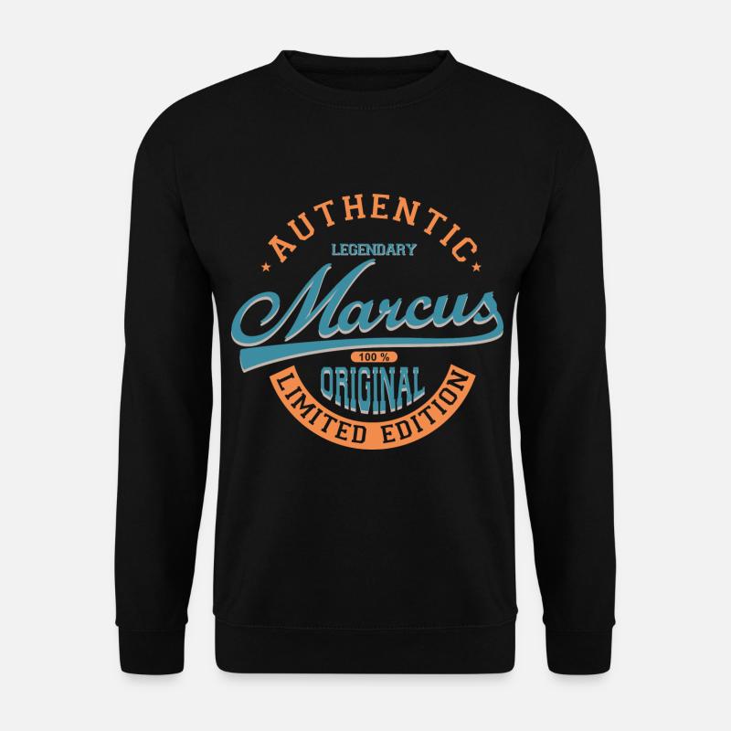 Marcus tshirt personalisierte Geschenk Name Marcus - Unisex Pullover - Schwarz