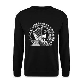 Peacock Harp Game - Unisex Sweatshirt - black - Front - Alina (178cm) & Michal (187cm)