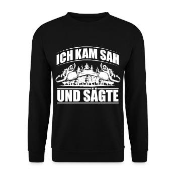 BOIS SAW BOINSAW CADEAU FOREST FÖRSTER PROFESSION - Sweat-shirt Unisexe - noir - Devant - Alina (178cm) & Michal (187cm)