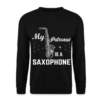 Musique instrument saxophone - Sweat-shirt Unisexe - noir - Devant - Alina (178cm) & Michal (187cm)