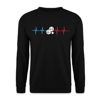 Petanque heartbeat gift bouliste - Unisex Sweatshirt - black - Front - Alina (178cm) & Michal (187cm)