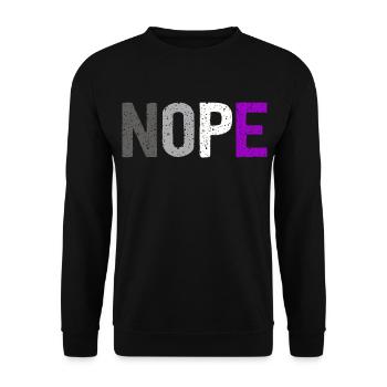 Nope Asexual LGBTQ - Unisex Pullover - Schwarz - Vorne - Alina (178cm) & Michal (187cm)