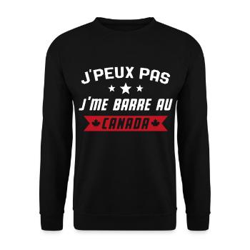 Je peux pas, j'me barre au canada - Sweat-shirt Unisexe - noir - Devant - Alina (178cm) & Michal (187cm)
