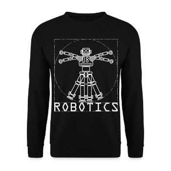 Robotics Da Vinci Vitruvian Man - Unisex Sweatshirt - black - Front - Alina (178cm) & Michal (187cm)
