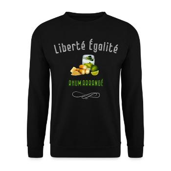 Liberté Egalité Rhum Arrangé Humour Homme - Sweat-shirt Unisexe - noir - Devant - Alina (178cm) & Michal (187cm)