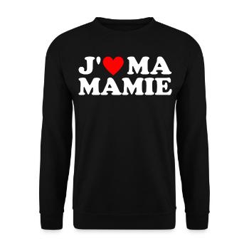 J' aime ma mamie cadeau grand-mère coeur rouge - Sweat-shirt Unisexe - noir - Devant - Alina (178cm) & Michal (187cm)