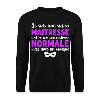 Super maitresse cadeau maîtresse d' école - Sweat-shirt Unisexe - noir - Devant - Alina (178cm) & Michal (187cm)