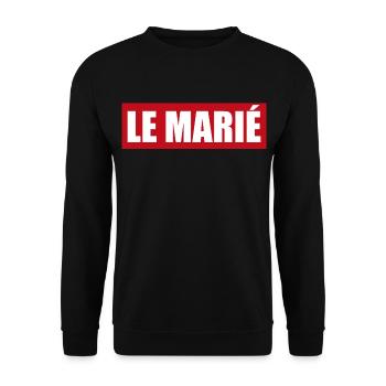 Le marié | cadeau de mariage | mariage - Sweat-shirt Unisexe - noir - Devant - Alina (178cm) & Michal (187cm)