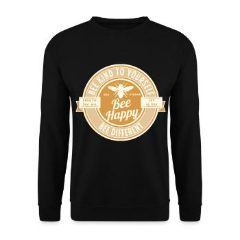 Bee happy - Bee kind to yourself - Bee strong - Unisex Sweatshirt - black - Front - Alina (178cm) & Michal (187cm)