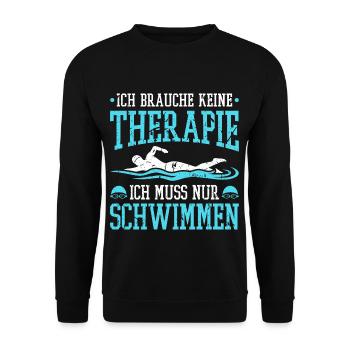 Schwimmer Spruch Schwimmen - Unisex Pullover - Schwarz - Vorne - Alina (178cm) & Michal (187cm)