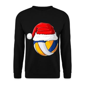 Weihnachten Weihnachtsmütze Weihnachts Volleyball - Unisex Pullover - Schwarz - Vorne - Alina (178cm) & Michal (187cm)