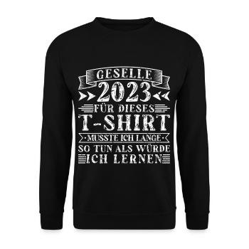 Bestandene Prüfung Ausbildung Geselle - Unisex Pullover - Schwarz - Vorne - Alina (178cm) & Michal (187cm)