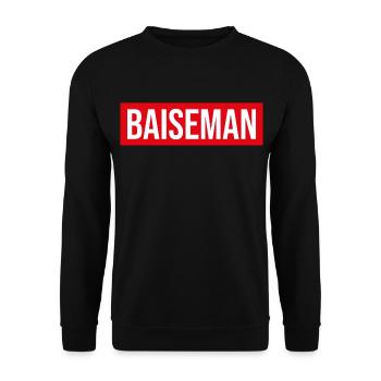 baiseman gros baiseur baise sex drôle beauf - Sweat-shirt Unisexe - noir - Devant - Alina (178cm) & Michal (187cm)