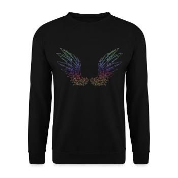 Rainbow wings - Unisex Pullover - Schwarz - Vorne - Alina (178cm) & Michal (187cm)