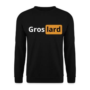 Gros lard | logo porno | cadeau beauf - Sweat-shirt Unisexe - noir - Devant - Alina (178cm) & Michal (187cm)