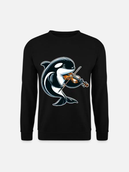 Orca playing violin - Unisex Sweatshirt - black