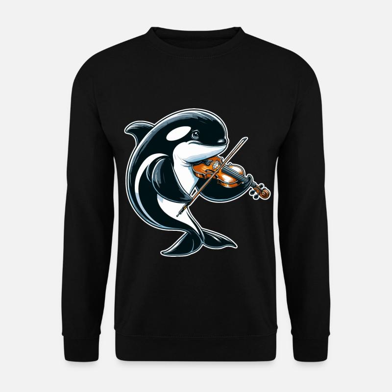 Orca playing violin - Unisex Sweatshirt - black