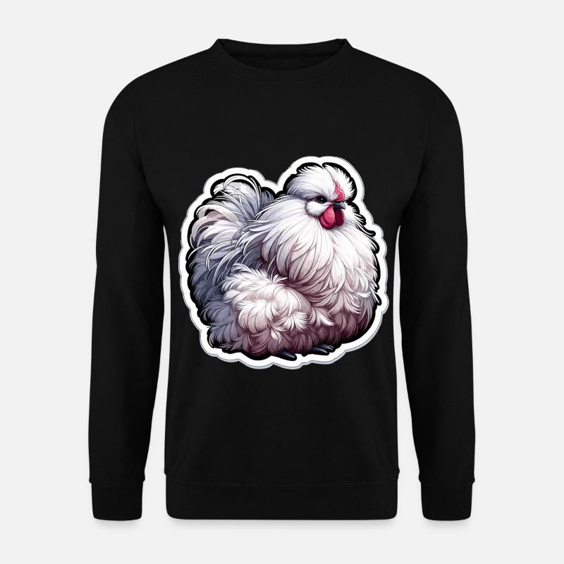 Silkie Chicken Fluffy Chicken Silkies - Unisex Sweatshirt - black