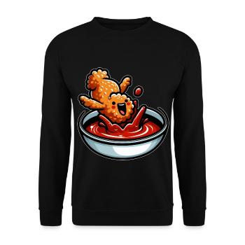 Fried Chicken Chicken Wings Chicken Gift - Unisex Sweatshirt - black - Front - Alina (178cm) & Michal (187cm)