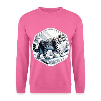 Schneeleopard Leopard Weißer Leopard - Unisex Pullover - Pink - Vorne