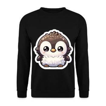 Cute Penguins Little Penguin Penguin Lover - Unisex Sweatshirt - black - Front - Alina (178cm) & Michal (187cm)