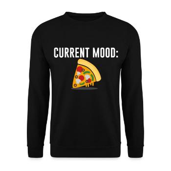 Current Mood Pizza - bright design - Unisex Sweatshirt - black - Front - Alina (178cm) & Michal (187cm)