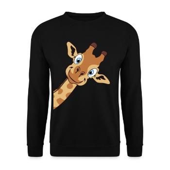 Girafe mignon cadeau girafe tête animal zoo - Sweat-shirt Unisexe - noir - Devant - Alina (178cm) & Michal (187cm)