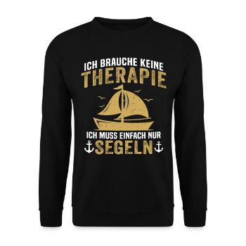 Ich muss einfach nur segeln - Unisex Pullover - Schwarz - Vorne - Alina (178cm) & Michal (187cm)