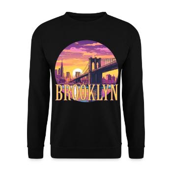 Brooklyn Brücke Bridge Manhattan Skyline New York - Sweat-shirt Unisexe - noir - Devant - Alina (178cm) & Michal (187cm)