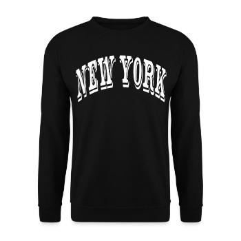 New York - Unisex Pullover - Schwarz - Vorne - Alina (178cm) & Michal (187cm)