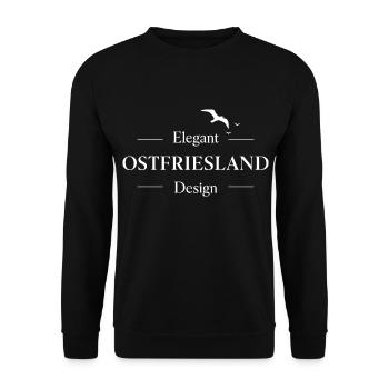 Ostfriesland Nordsee Design - Unisex Pullover - Schwarz - Vorne - Alina (178cm) & Michal (187cm)