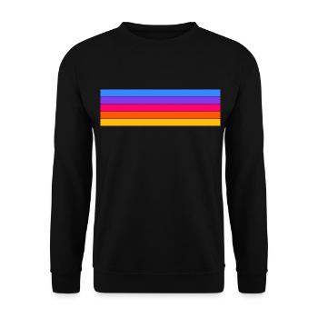 Retro Streifen Design in Vintage Farben - Unisex Pullover - Schwarz - Vorne - Alina (178cm) & Michal (187cm)