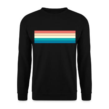 Retro Streifen Design in Vintage Farben - Unisex Pullover - Schwarz - Vorne - Alina (178cm) & Michal (187cm)