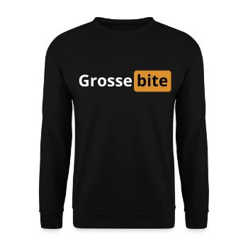 Grosse bite | logo porno | cadeau beauf - Sweat-shirt Unisexe - noir - Devant - Alina (178cm) & Michal (187cm)