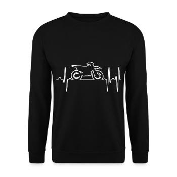 Motorrad - Unisex Pullover - Schwarz - Vorne - Alina (178cm) & Michal (187cm)