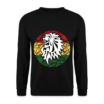 Reggae Lion Lion Head Jamaica Musician Musikverein - Unisex Sweatshirt - black - Front - Alina (178cm) & Michal (187cm)
