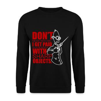 Doctor Doctor Syringe Medicine Doctorate Health - Unisex Sweatshirt - black - Front - Alina (178cm) & Michal (187cm)