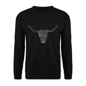 Yak / Ochse / Bulle - Unisex Pullover - Schwarz - Vorne - Alina (178cm) & Michal (187cm)