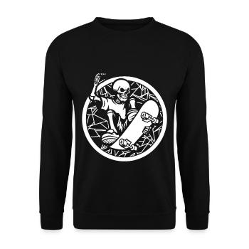 Skateboard Skeleton - Unisex Sweatshirt - black - Front - Alina (178cm) & Michal (187cm)