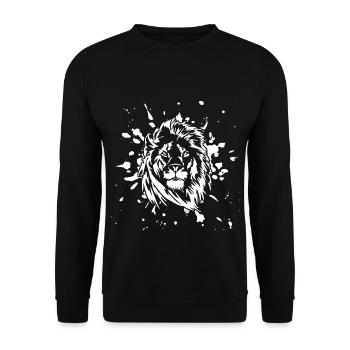 Lion prédateur Lion de la jungle Sauvage Sauvage Zoo - Sweat-shirt Unisexe - noir - Devant - Alina (178cm) & Michal (187cm)