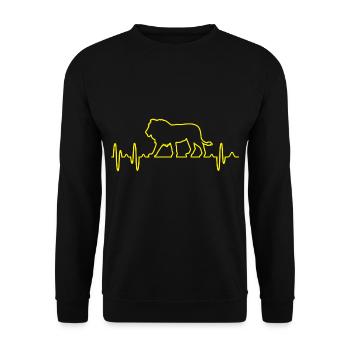 Lion Heartbeat Animal Love Animal Lover Animal Lovers - Unisex Sweatshirt - black - Front - Alina (178cm) & Michal (187cm)