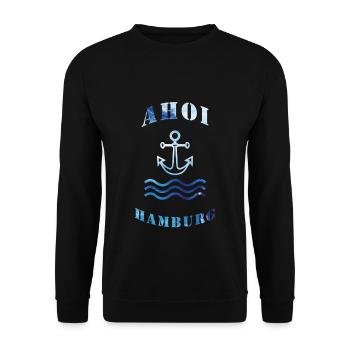 Ahoy Hamburg - Unisex Sweatshirt - black - Front - Alina (178cm) & Michal (187cm)