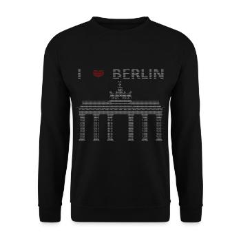 I Love Berlin ASCII - Unisex Pullover - Schwarz - Vorne - Alina (178cm) & Michal (187cm)