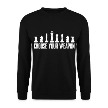 Choose Your Weapon Schach - Unisex Pullover - Schwarz - Vorne - Alina (178cm) & Michal (187cm)